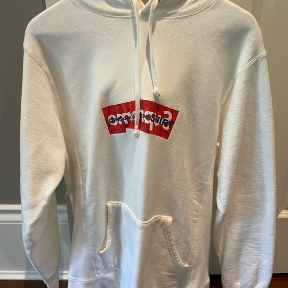 Supreme Comme Des Garçons SHIRT Box Logo Hooded Sweatshirt White - Picture 7 of 7
